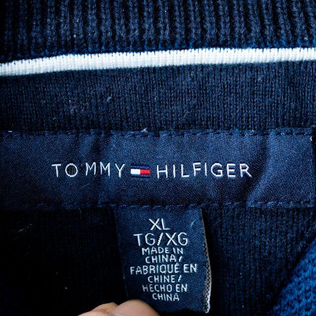 TOMMY HILFIGER(トミーヒルフィガー)のトミーヒルフィガー ニットセーター　チャック　刺繡ロゴ メンズのトップス(ニット/セーター)の商品写真