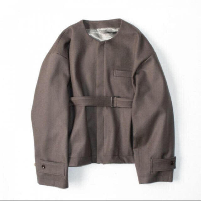 stein  20aw NO COLLAR BELTED JACKET