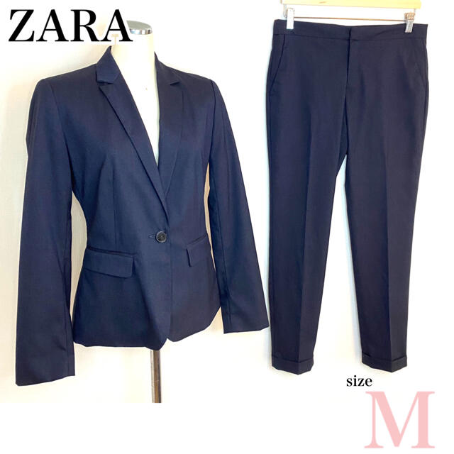 ZARA(ザラ)の【ZARA】ザラベーシック　パンツスーツセットアップ　テーラードジャケット　M レディースのフォーマル/ドレス(スーツ)の商品写真