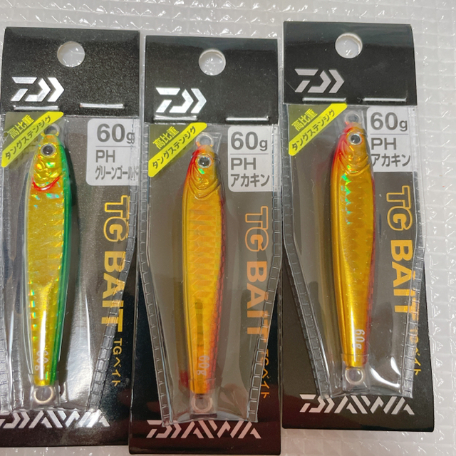 DAIWA(ダイワ)のTGベイト　60g  アカキン　グリーンゴールド　　3点 スポーツ/アウトドアのフィッシング(ルアー用品)の商品写真