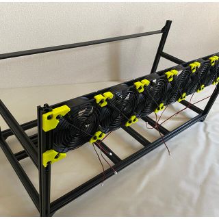 マイニングリグ ファン7台付8GPU RTX3080 マイニング フレーム