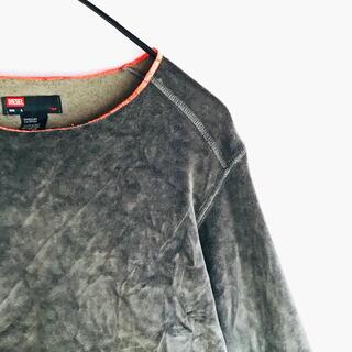 ディーゼル(DIESEL)のヨーロッパ古着　イタリア製　ベロアトップ　ロンT　グリーン　S(Tシャツ/カットソー(七分/長袖))