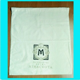 未使用 MIRACOSTA フリーバック 巾着 旅行 ベージュ オフホワイト(旅行用品)