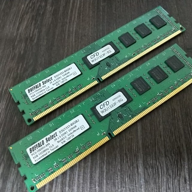 DDR3 8GB×2   計16GBのメモリのみ