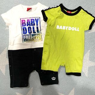 ベビードール(BABYDOLL)の【新品未使用】BABY DOLL 半袖半ズボンロンパース　80(ロンパース)