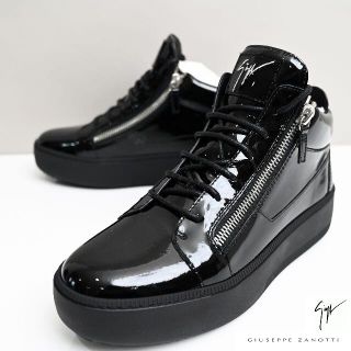 ジュゼッペザノッティデザイン(Giuseppe Zanotti Design)の新品 GIUSEPPE ZANOTTI エナメルレザー ハイカットスニーカー(スニーカー)