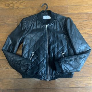 ザラ(ZARA)のZARA 黒　エコレザージャケット　レザーブルゾン　S(ブルゾン)