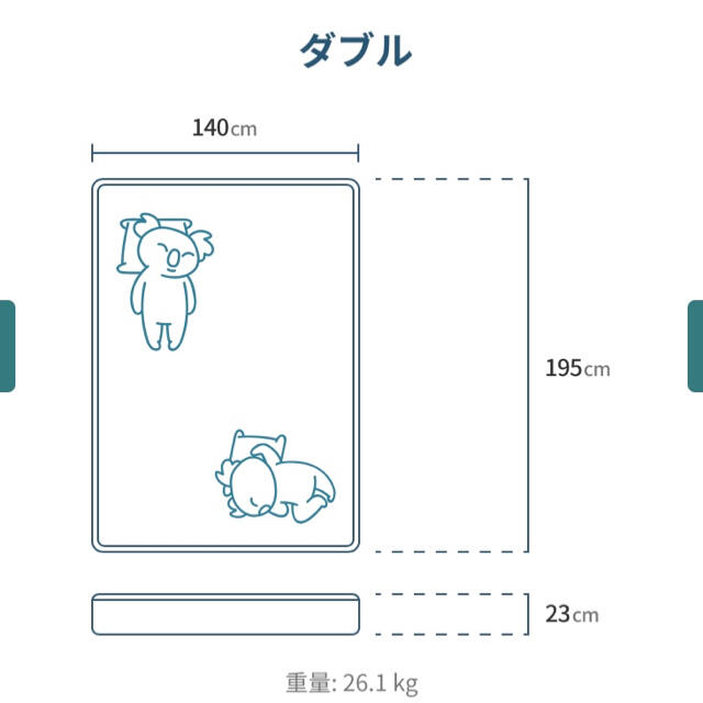 コアラマットレス　ダブルサイズ インテリア/住まい/日用品のベッド/マットレス(マットレス)の商品写真