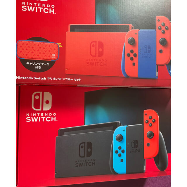 Nintendo Switch ネオン1台マリオレッド&ブルー1台新品ゲームソフト/ゲーム機本体