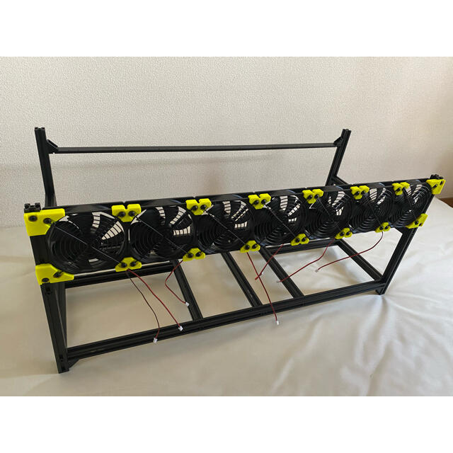 マイニングリグ ファン7台付8GPU RTX3080 マイニング フレーム