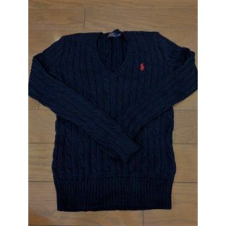 ポロラルフローレン(POLO RALPH LAUREN)のPOLO RALPH LAUREN  レディース Vネックニット XS ネイビー(ニット/セーター)