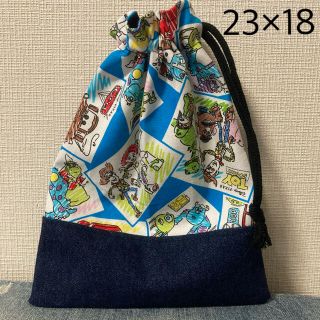 HANDMADE♢コップ袋 ピクサー柄×デニム 裏布あり(外出用品)