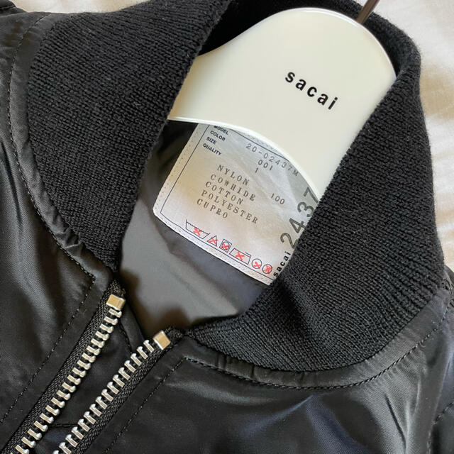 sacai(サカイ)の希少 sacai 20aw MA-1 ジャケット ブルゾン レザードッキング  メンズのジャケット/アウター(ブルゾン)の商品写真