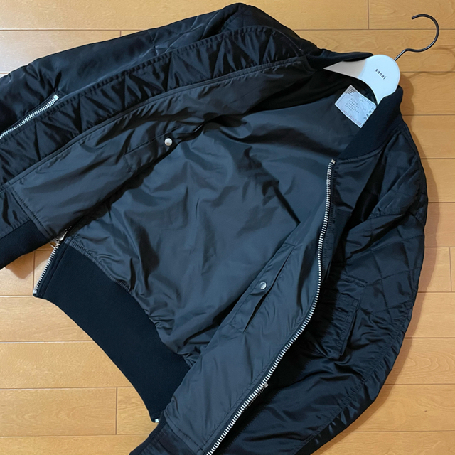 希少 sacai 20aw MA-1 ジャケット ブルゾン レザードッキング 2