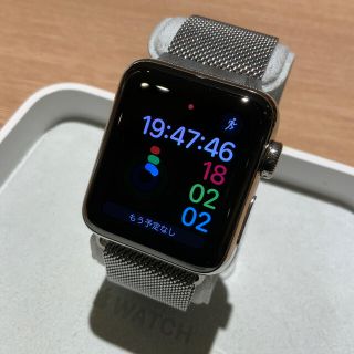 Apple Watch series3 セルラー 38mm シルバーステンレス(腕時計(デジタル))