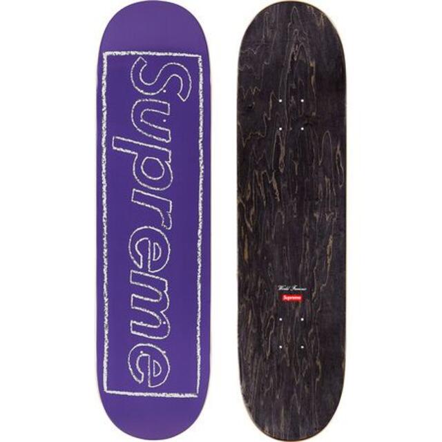 Supreme KAWS Chalk Logo Skateboard 紫