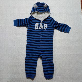 ベビーギャップ(babyGAP)のベビーギャップ もこもこロンパース ボーダー 90(カバーオール)