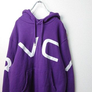 ルーカ(RVCA)のRVCA ルーカ デカロゴ パーカー フーディー パープル ゆるめ 美品(パーカー)