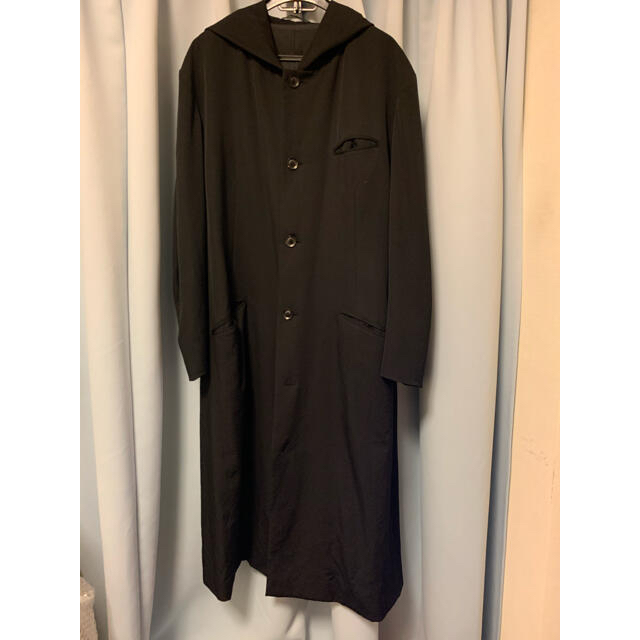 Yohji Yamamoto(ヨウジヤマモト)のyohji yamamoto フーディーロングコート メンズのジャケット/アウター(トレンチコート)の商品写真