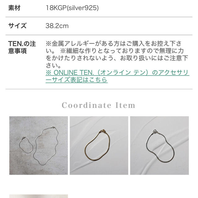 TEN♡スネークチョーカー レディースのアクセサリー(ネックレス)の商品写真