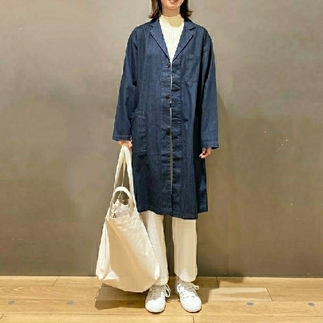 MUJI (無印良品)(ムジルシリョウヒン)の《新品》無印良品インド綿デニムコート男女兼用／XXS～XS／インディゴブルー  メンズのジャケット/アウター(ステンカラーコート)の商品写真