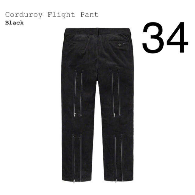 【34】 Supreme Corduroy Flight  Pant 黒