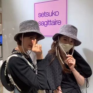 セツコサジテール setsuko sagittaire ハット ミックスツイード-