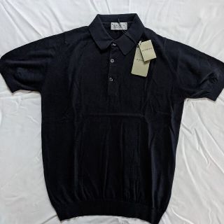 ジョンスメドレー(JOHN SMEDLEY)の新品　デッドストック　ジョンスメドレー 　半袖ポロシャツ ネイビー　S(ポロシャツ)