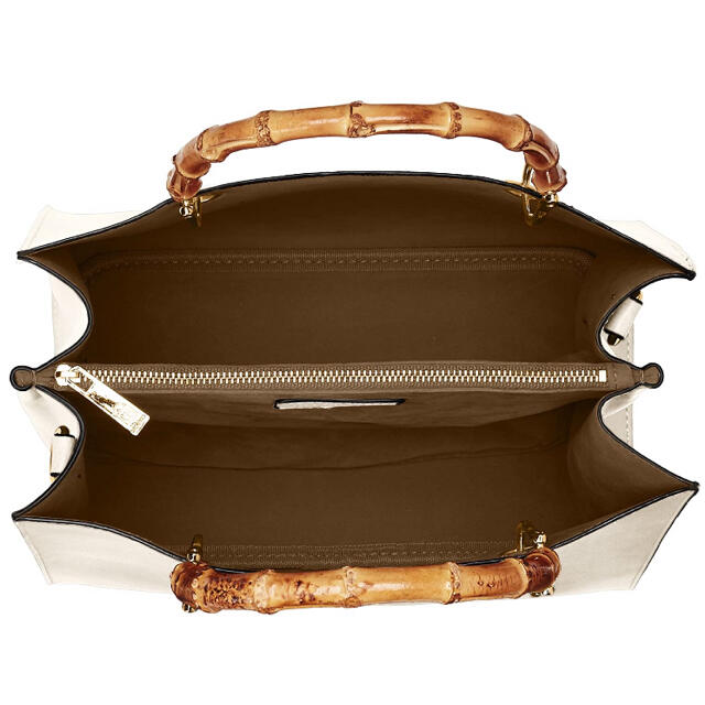 Cache Cache(カシュカシュ)の[カシュカシュ] バンブーハンドルショルダー付きスクエアトートバッグ レディースのバッグ(トートバッグ)の商品写真