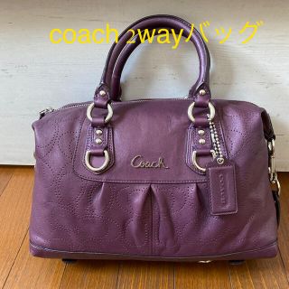 美品⭐︎コーチ COACH ハンドバッグ 本革 パープル