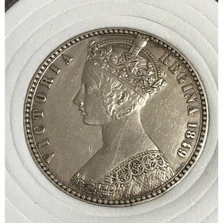 希少 1849年 ヴィクトリア女王 ゴッドレス フローリン 2シリング 銀貨