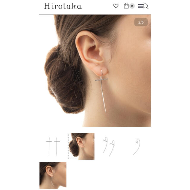 hirotaka Gossamer  Diamond Hook earring