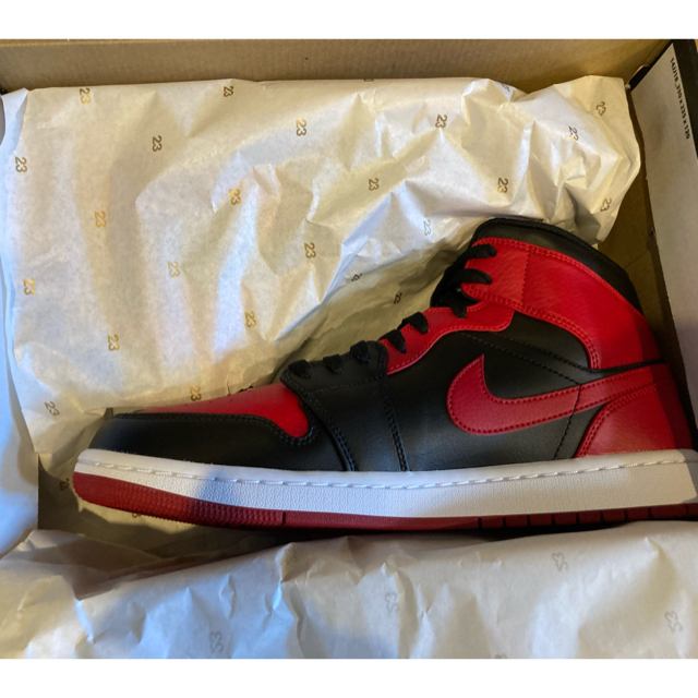 【新品未使用】エアジョーダン1 ミッド ブレッドJORDAN1 MID BRED