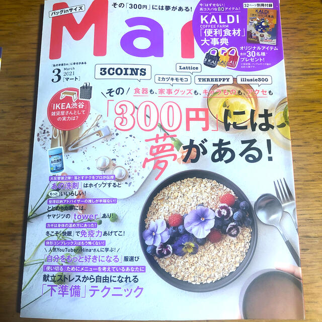 光文社(コウブンシャ)のバッグinサイズ Mart (マート) 2021年 03月号 エンタメ/ホビーの雑誌(生活/健康)の商品写真