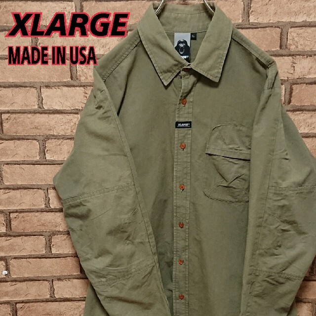 XLARGE エクストララージ USA製 ミリタリー シャツ
