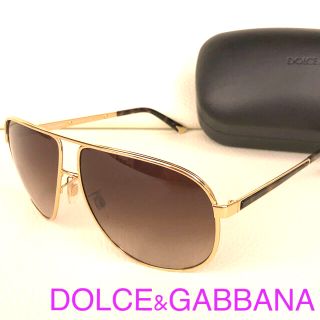 ドルチェアンドガッバーナ(DOLCE&GABBANA)の美品　DOLCE&GABBANA ドルガバ　サングラス　ティアドロップ　ゴールド(サングラス/メガネ)