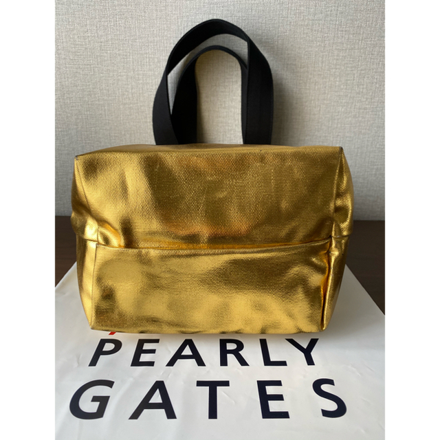 PEARLY GATES(パーリーゲイツ)の未使用　パーリーゲイツ  PEARLY GATES  バッグ　ゴールド　シューズ スポーツ/アウトドアのゴルフ(バッグ)の商品写真