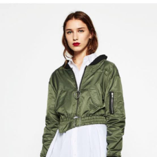 ZARA - ZARA ショート丈 MA-1 カーキ Sサイズの通販 by yaya's shop
