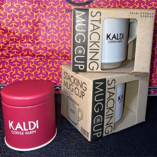 カルディ(KALDI)のカルディ　スタッキングマグカップ　ミニキャニスター缶(食器)