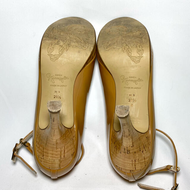 GINZA Kanematsu(ギンザカネマツ)の銀座カネマツ　オープントゥパンプス　ベージュ　21.5cm レディースの靴/シューズ(ハイヒール/パンプス)の商品写真