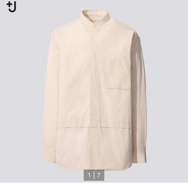 UNIQLO(ユニクロ)のユニクロ +J ジルサンダー　スタンドカラー シャツ　Sサイズ メンズのトップス(シャツ)の商品写真