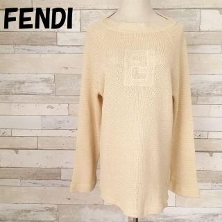 フェンディ(FENDI)のフェンディ イタリア製 ビッグ刺繍ロゴ サマーニット サイズ40 レディース(ニット/セーター)