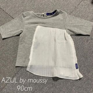 アズールバイマウジー(AZUL by moussy)のAZUL 90 プリーツシフォン付きTシャツ(Tシャツ/カットソー)