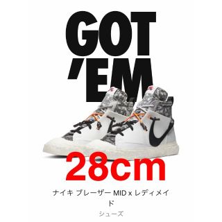 ナイキ(NIKE)のREADYMADE x NIKE BLAZER MID White 28cm(スニーカー)