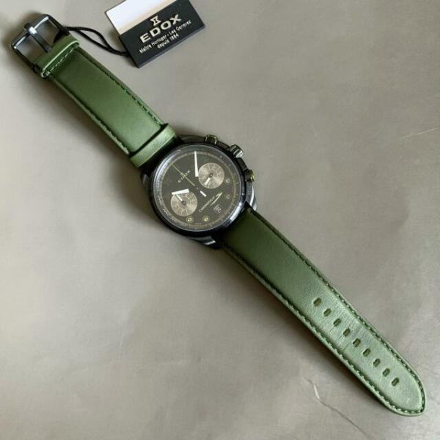 【新品】エドックス EDOX クロノラリー スイス製 ブラック盤色 メンズ腕時計