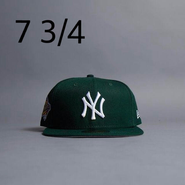 帽子NY yankees ツバ裏ピンク new era 7 3/4 green