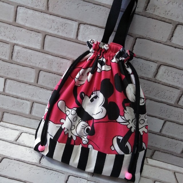Disney(ディズニー)のレア☆ミニー　体操着袋☆巾着袋　ビンテージシーツ　ハンドメイド ハンドメイドのキッズ/ベビー(バッグ/レッスンバッグ)の商品写真