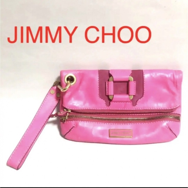 JIMMY CHOO(ジミーチュウ)のjimmy choo  ワンポイント　クラッチバッグ　ピンク　イタリア製 レディースのバッグ(クラッチバッグ)の商品写真