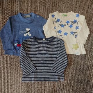 ムジルシリョウヒン(MUJI (無印良品))の【値下げ】無印良品他 ロングTシャツ 80 3点おまとめ(Ｔシャツ)