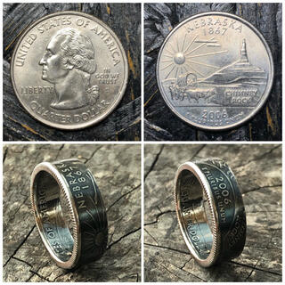 アメリカ50州記念コインリング ネブラスカ州 アメリカンリング 外国コイン(リング(指輪))